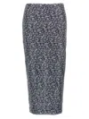Rotate Birger Christensen Sequined Midi Skirt With Purple Print In Blue