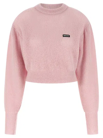 Rotate Birger Christensen Multicolor Wool Women's Cardigan In Pink