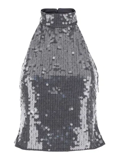 ROTATE BIRGER CHRISTENSEN NET SEQUIN HALTERNECK