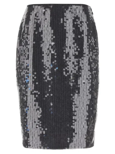 Rotate Birger Christensen 'net Sequin Midi' Skirt In Gray