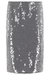 Rotate Birger Christensen Net Sequin Midi Skirt In Gray