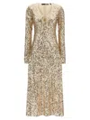 Rotate Birger Christensen Net Sequins Midi Dresses Gold In Gold