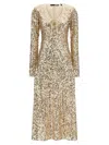 Rotate Birger Christensen Net Sequins Midi Dresses Gold In Gold