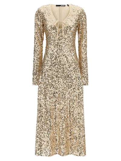 ROTATE BIRGER CHRISTENSEN NET SEQUINS MIDI DRESS