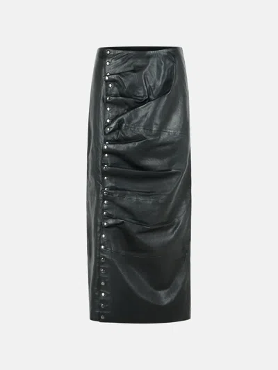 Rotate Birger Christensen 'nettie Skirt In Black Eco Leather