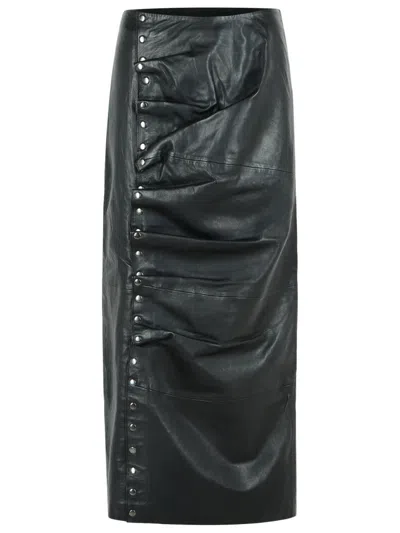 ROTATE BIRGER CHRISTENSEN NETTIE SKIRT IN BLACK ECO LEATHER