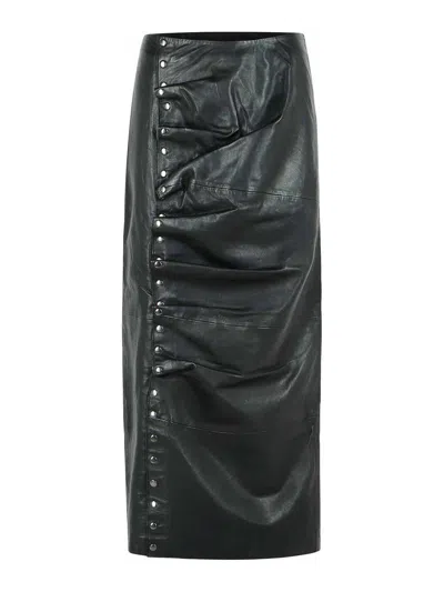 Rotate Birger Christensen Nettie Skirt In Black Eco Leather
