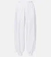Rotate Birger Christensen Nicola High-rise Cotton Poplin Balloon Pants In White
