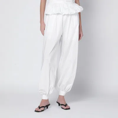 Rotate Birger Christensen Nicola High-waisted Poplin Trousers In White