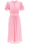 Rotate Birger Christensen Rotate Sequin-embellished Short-sleeved Midi Dress In Begonia Pink (pink)