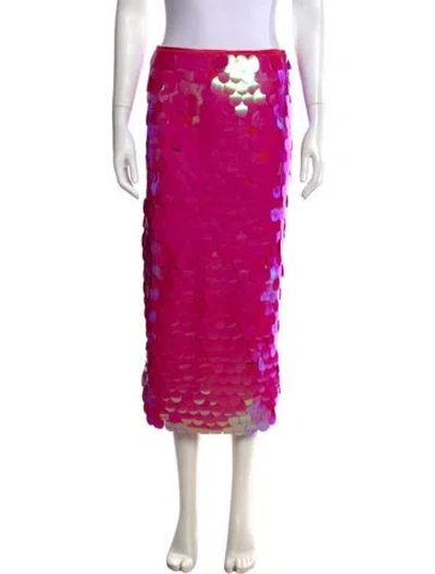 Pre-owned Rotate Birger Christensen Nylon Midi Length Skirt In Pink