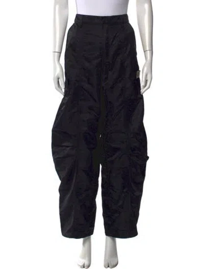 Pre-owned Rotate Birger Christensen Nylon Wide Leg Pants In Black