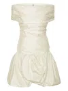 Rotate Birger Christensen Off-shoulder Gathered Minidress In White