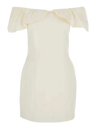 Rotate Birger Christensen Off-shoulder Mini Dress In White