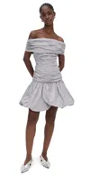 Rotate Birger Christensen Off Shoulder Mini Dress Alloy (light Grey) In Gray