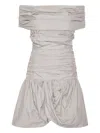 Rotate Birger Christensen Rotate Draped Mini Dress With Rear Zip Closure In Gray