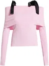Rotate Birger Christensen Off-shoulder Strap Sweater In Pink