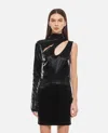Rotate Birger Christensen Black One Shoulder Minidress With Cutouts In Black