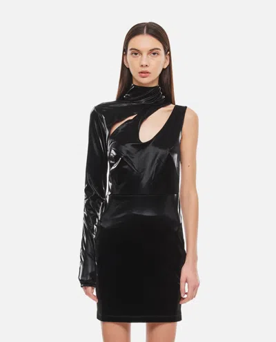 ROTATE BIRGER CHRISTENSEN ONE SHOULDER MINIDRESS WITH CUTOUTS