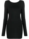 Rotate Birger Christensen Rotate Black Mini Fitted Dress With Cut-out Details On The Back In Viscose In Black