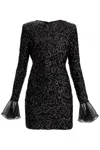 Rotate Birger Christensen 'open-back Sequin Mini Dress In Black (black)