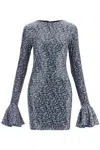 Rotate Birger Christensen Open-back Sequin Mini Dress In Blue