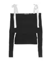 Rotate Birger Christensen Black Sweater With Contrasting Bows In Black
