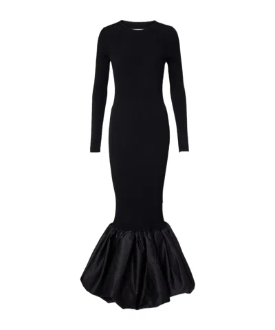 Rotate Birger Christensen Open-back Ribbed-knit Dress In Animal Print