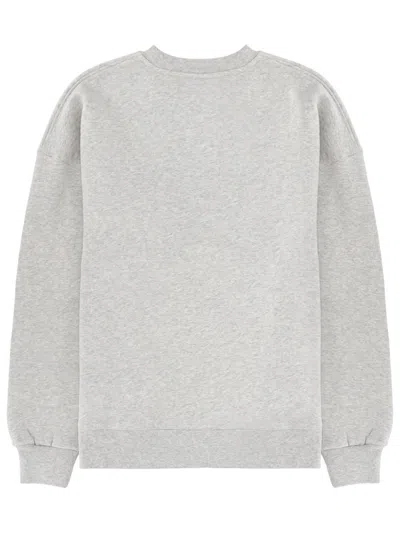 Rotate Birger Christensen Organic Cotton Oversized Crewneck Sweatshirt In Grey