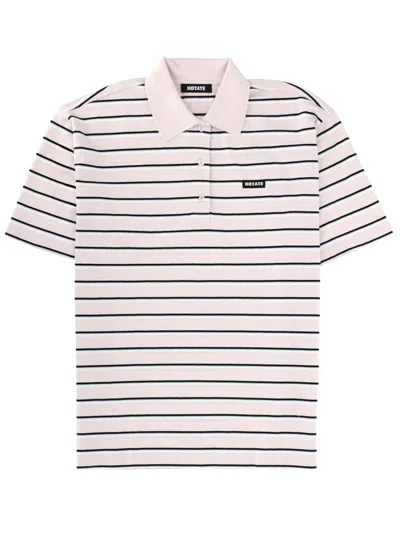 Rotate Birger Christensen Organic Cotton Polo Shirt Women's Collection In Pink