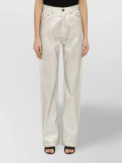 ROTATE BIRGER CHRISTENSEN ORGANIC DENIM METALLIC FINISH TROUSERS