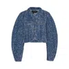 Rotate Birger Christensen Rotate Blue Cotton Short Jacket In Blue