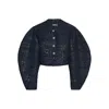 Rotate Birger Christensen Sequin-embellished Puff-sleeve Jacket In Blue