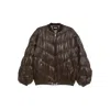 Rotate Birger Christensen Pleated Bomber Jacket In Brown