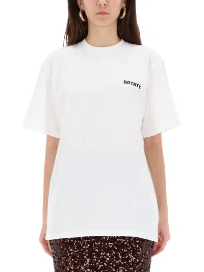Rotate Birger Christensen Oversize Fit T-shirt In White