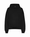 Rotate Birger Christensen Oversized Black Hoodie With Embossed Logo In Black