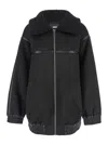 Rotate Birger Christensen Faux-leather Bomber Jacket In Black