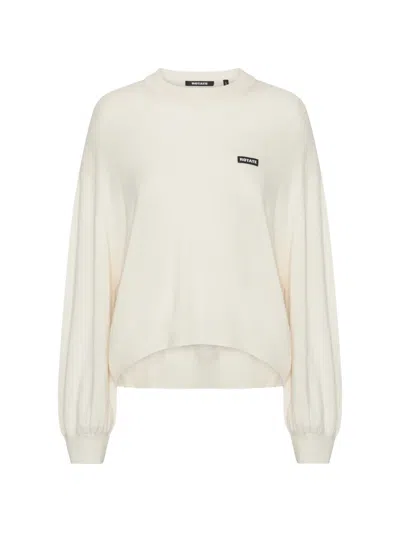 ROTATE BIRGER CHRISTENSEN OVERSIZED KNIT PULLOVER WHITE