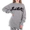 Rotate Birger Christensen Rotate Oversized Knitted Logo Jumper In Gray
