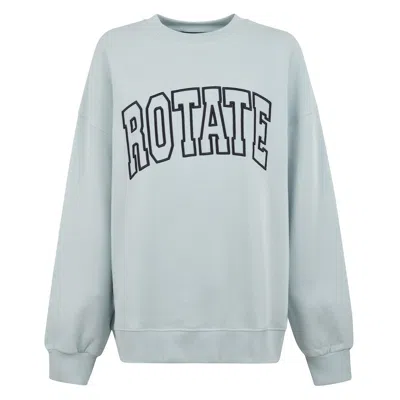 Rotate Birger Christensen Oversized Organic Cotton Sweatshirt In Blue