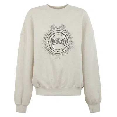 Rotate Birger Christensen Oversized Organic Cotton Sweatshirt In Gray