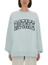 Rotate Birger Christensen Rotate Birgerchristensen Azure Organic Cotton Sweatshirts In Blue