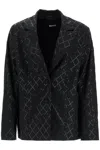 Rotate Birger Christensen Blazer Oversize Con Paillettes In Black