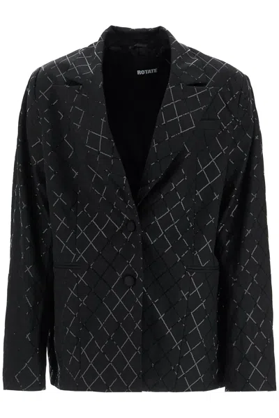 Rotate Birger Christensen Blazer Oversize Con Paillettes In Black