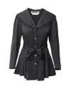 Rotate Birger Christensen Padded-shoulder Mini Dress In Black Rayon In Black