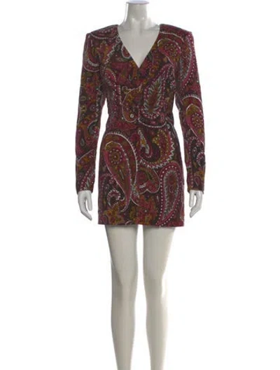 Pre-owned Rotate Birger Christensen Paisley Print Mini Dress In Multi