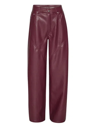 Rotate Birger Christensen Panelled Button-fastening Pants In Burgundy