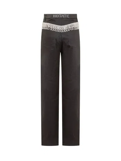 Rotate Birger Christensen Pant With Rhinestones In Black