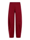Rotate Birger Christensen Rotate Pantalo In Burgundy Cotton Women In Red
