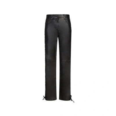 Rotate Birger Christensen Pantalon En Cuir D'agneau In Black